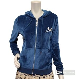 True Religion Blue Velveteen Track Suit Size M